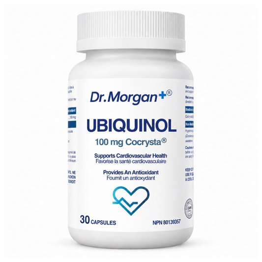 Dr. Morgan Ubiquinol 100 mg bottle, 30 capsules, NPN 80139357